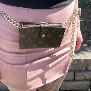 Louis Vuitton Monogram Mini Belt Bag with Gold Chain Strap